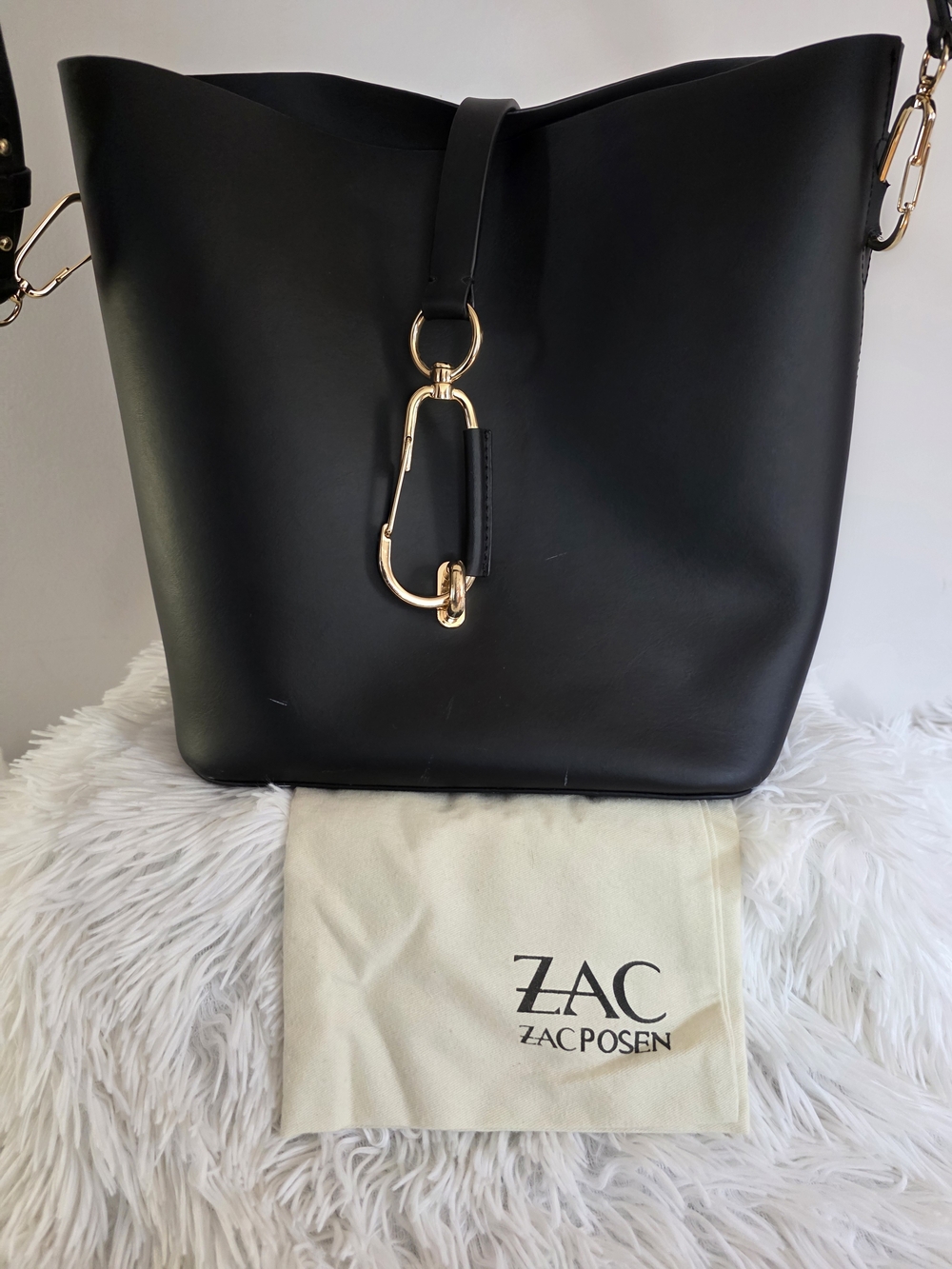 ZAC Zac Posen Black Leather Hobo with Gold Hardware